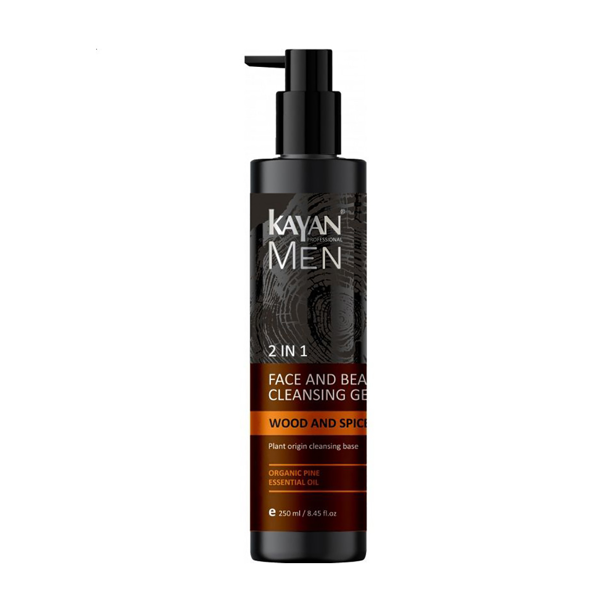 Уцінка! Чоловічий очищувальний гель для бороди та обличчя 2 в 1 Kayan Professional Men Face and Beard Cleansing Gel, 250 мл