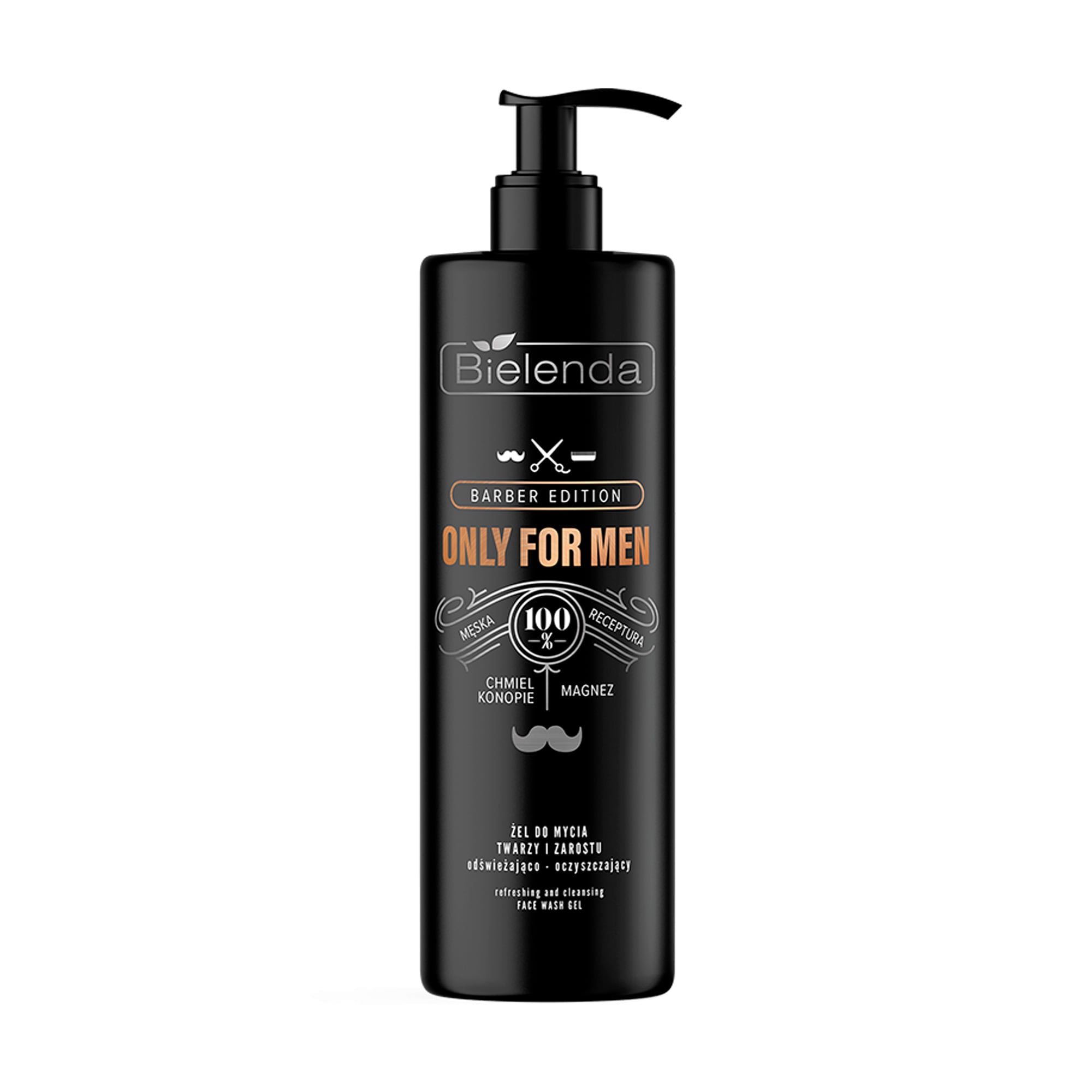 Уцінка! Чоловічий очищувальний гель для обличчя та бороди Bielenda Barber Edition Only For Men, 190 мл
